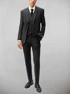 Black Pinstripe Three Piece Suit