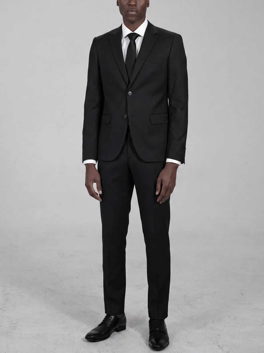 Black Two Button Suit