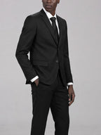 Black Two Button Suit