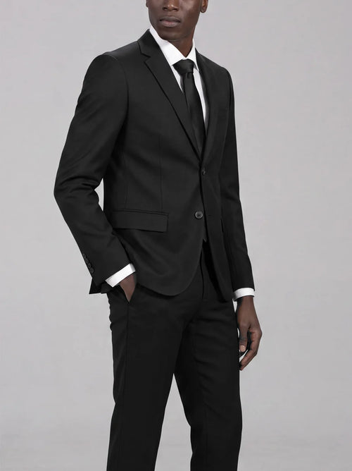 Black Two Button Suit