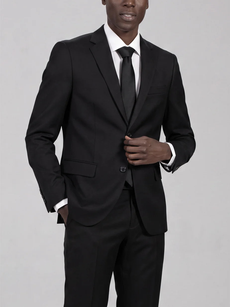 Black Two Button Suit
