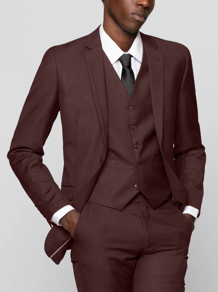 Burgundy Three Piece Suit