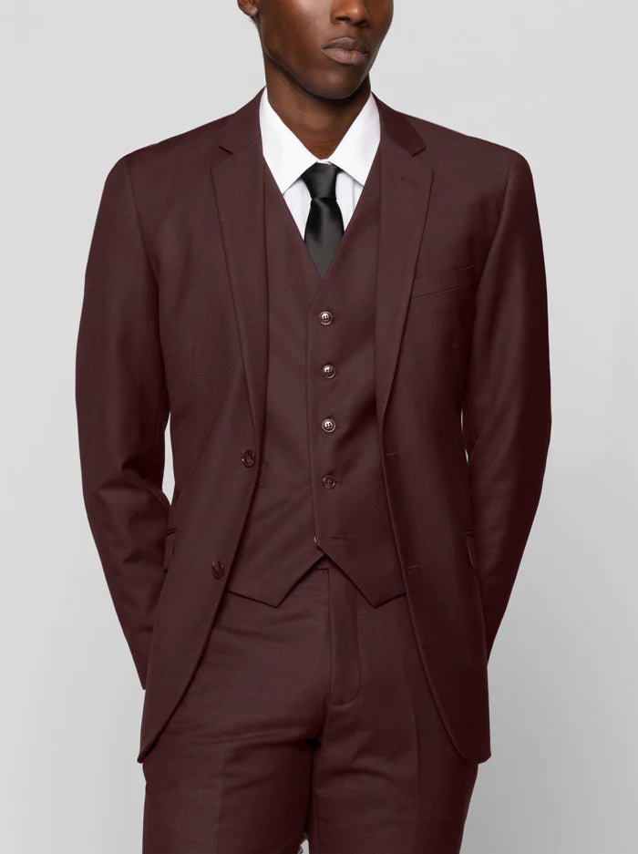 Burgundy Three Piece Suit