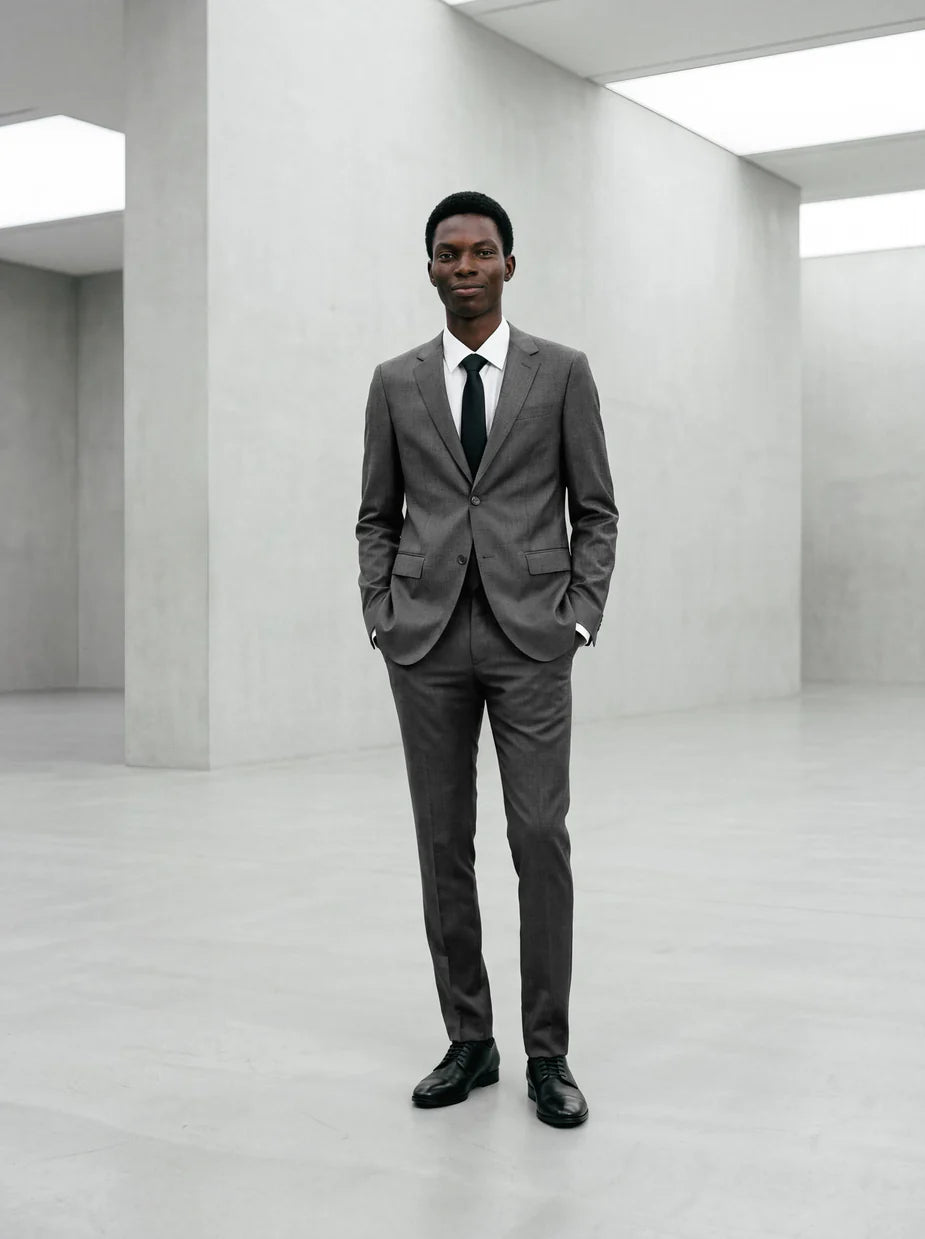 Dark Grey Two Button Suit