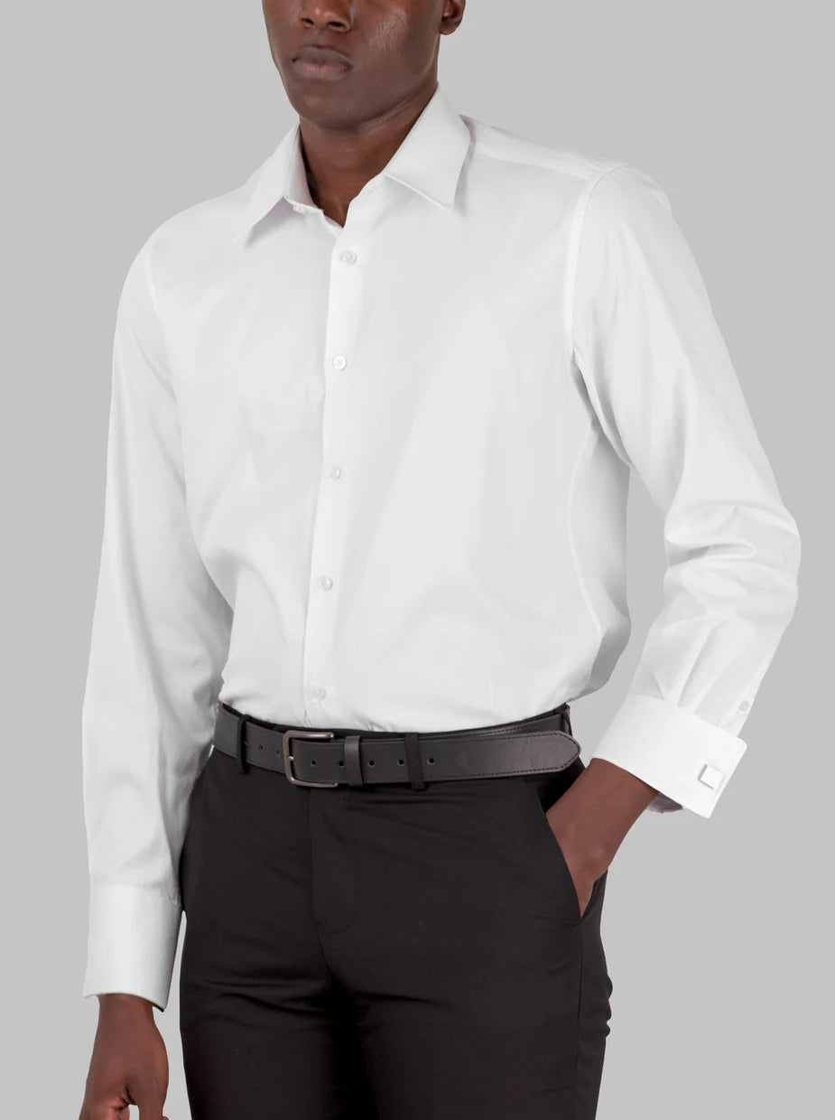 Dress Shirt in White with French Cuffs