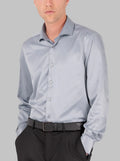 Slim Fit Dress Shirt in Grey with Stretch