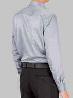 Slim Fit Dress Shirt in Grey with Stretch