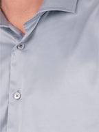 Slim Fit Dress Shirt in Grey with Stretch