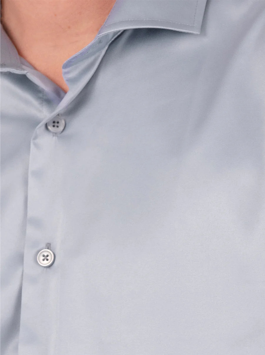 Slim Fit Dress Shirt in Grey with Stretch
