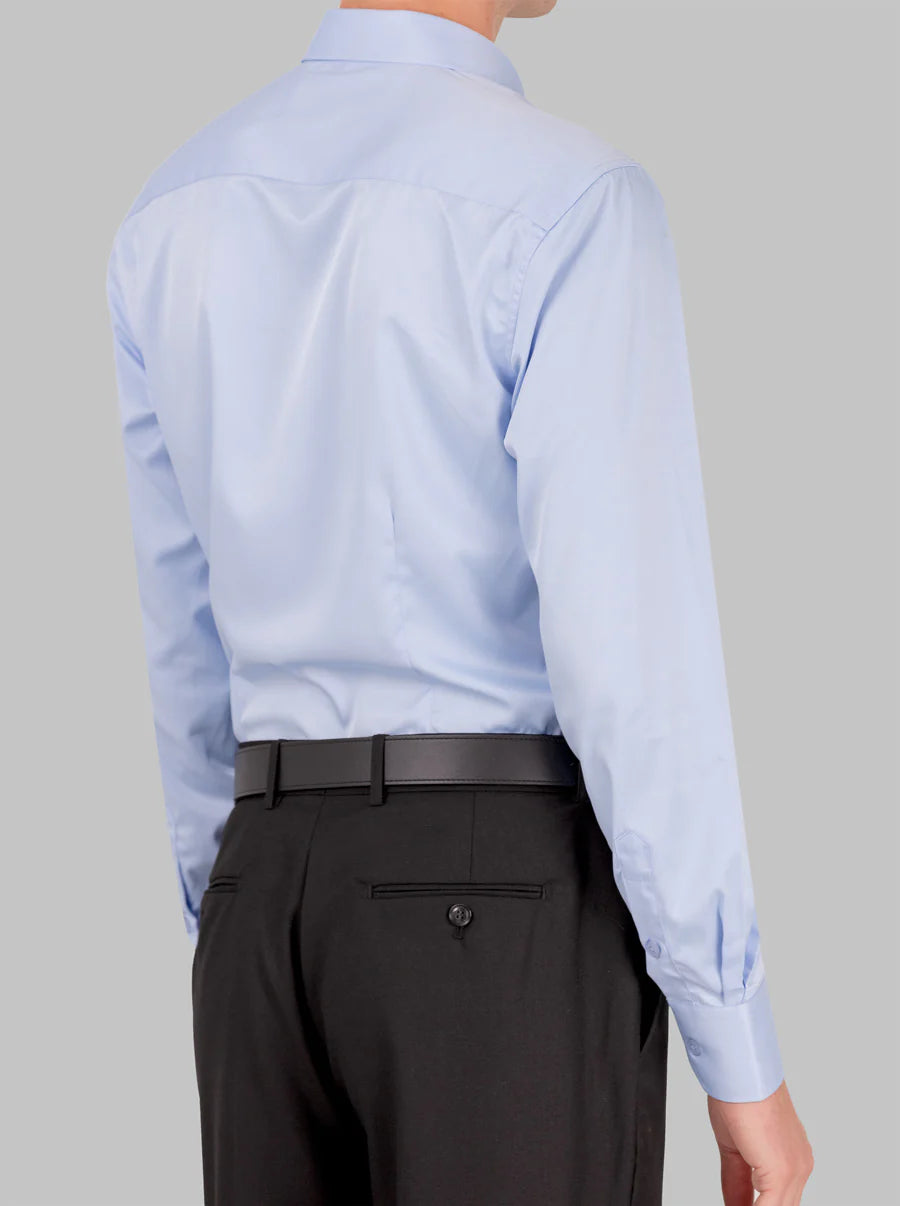 Slim Fit Dress Shirt in Light Blue with Stretch