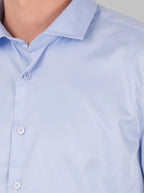 Slim Fit Dress Shirt in Light Blue with Stretch